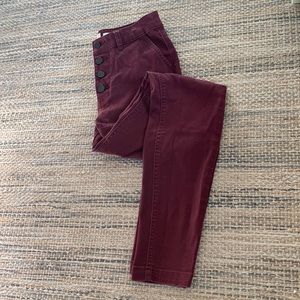 Maroon fitted pants